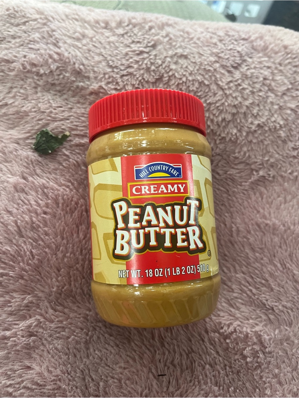 Creamy Peanut Butter Jar - Yellow Label with Red Lid